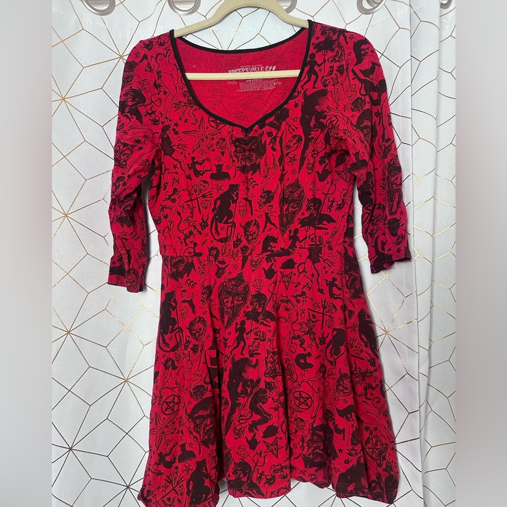 ULTRA RARE The Devil Made Me Do It Skater Dress Kreepsville 666 Size L
